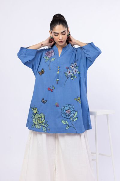 Embroidered | Crosshatch Poplin | Kurta | GBP 25.00