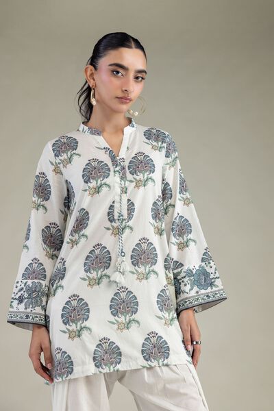 Printed | Cambric | White Printed Kurta | GBP 30.00