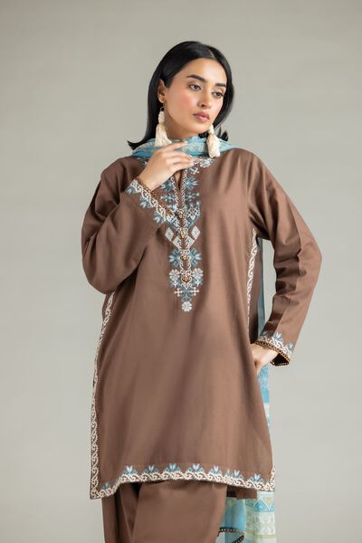 Embroidered | Cambric | Tailored 3-Piece Set | GBP 55.00