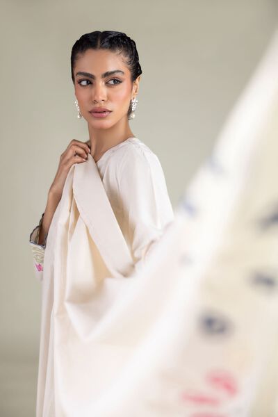 Embroidered | Textured Cotton | Geometric Threadwork Dupatta | GBP 20.00