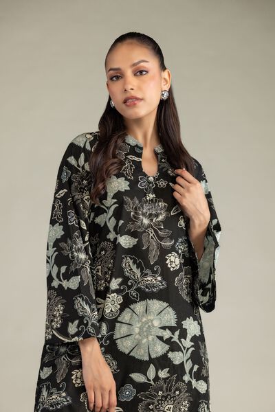 Printed | Cambric | Black Cambric Kurta | GBP 25.00