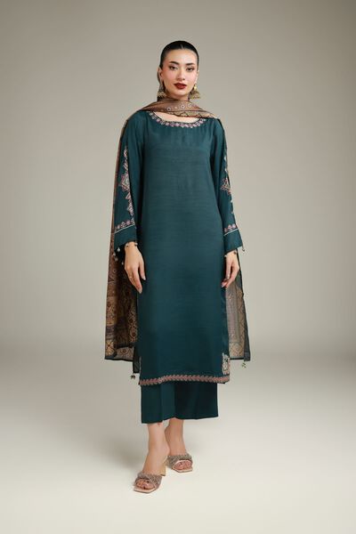 Embroidered | Raw Silk | Geometric Silk Kurta | GBP 50.00
