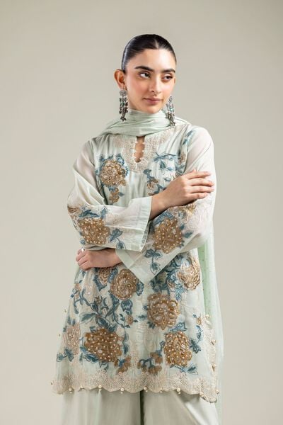 Paper Silk | Mint Silk Kurta | GBP 60.00