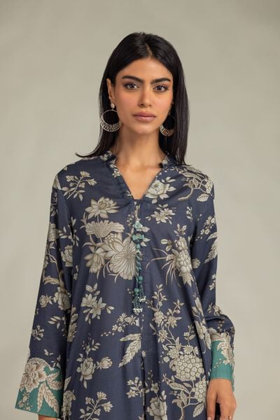 Printed | Raw Silk | Floral Longline Kurta | GBP 35.00
