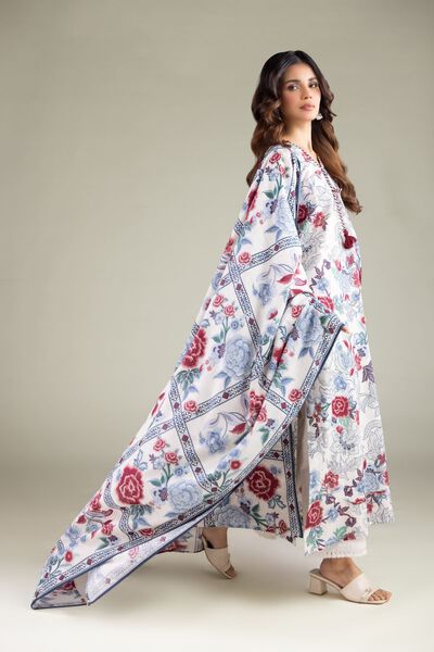 Embroidered | Textured Cotton | Floral Geometric Dupatta | GBP 20.00