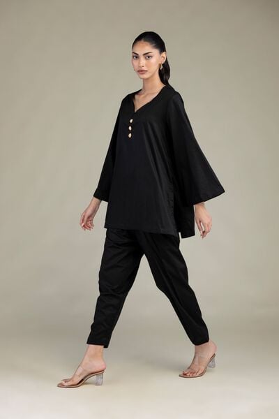Dyed | Cotton Viscose | Solid Black Shalwar | GBP 25.00