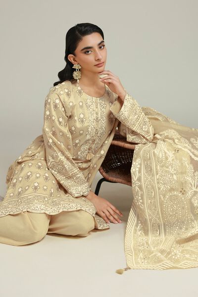 Embroidered | Cambric | Cambric 3-Piece Suit | GBP 70.00