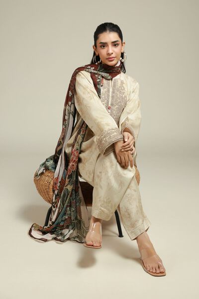 Embroidered | Satin | 3-Piece Tailored Suit | GBP 60.00