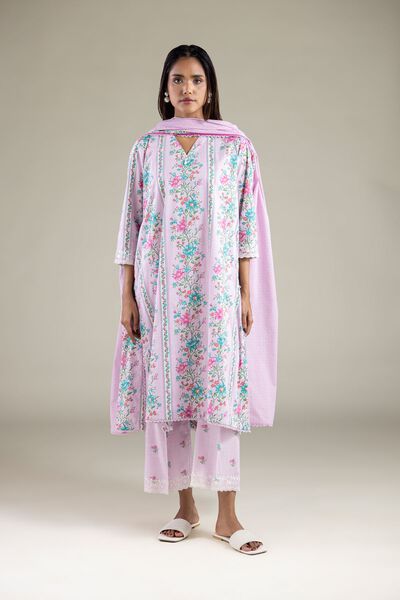 Embroidered | Textured Cotton | Pants | GBP 20.00