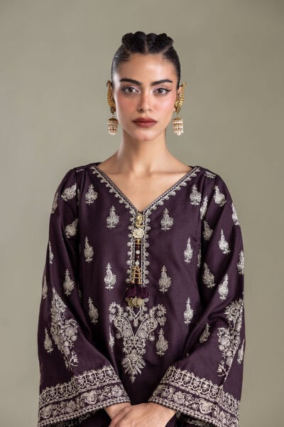 Embroidered | Heavy Blended Viscose | Purple Viscose Kurta | GBP 55.00