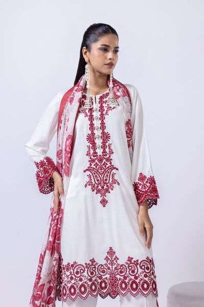 Embroidered | Crosshatch Raw Silk | Kurta | GBP 60.00