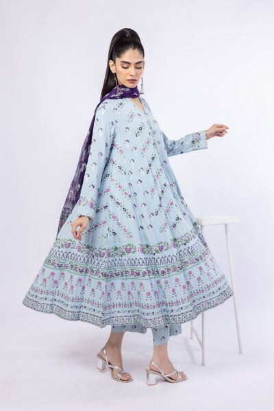 Printed | Crosshatch Raw Silk | 3 Piece Co-ord Set | GBP 105.00