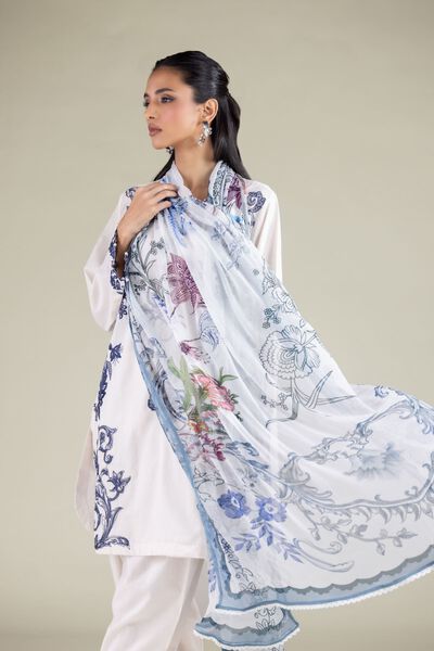 Embroidered | Chiffon | Floral Draped Dupatta | GBP 20.00