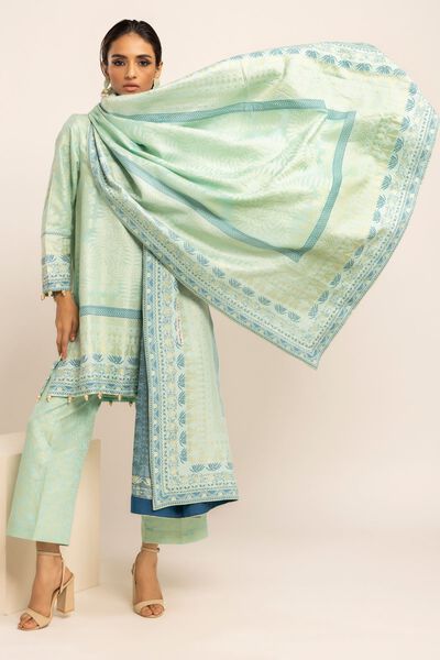 Dupatta | Embroidered, GREEN, hi-res