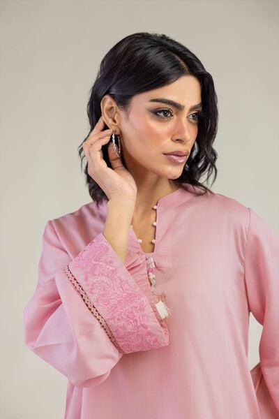 Embroidered | Lyocell | Short V-Neck Kurta | GBP 35.00