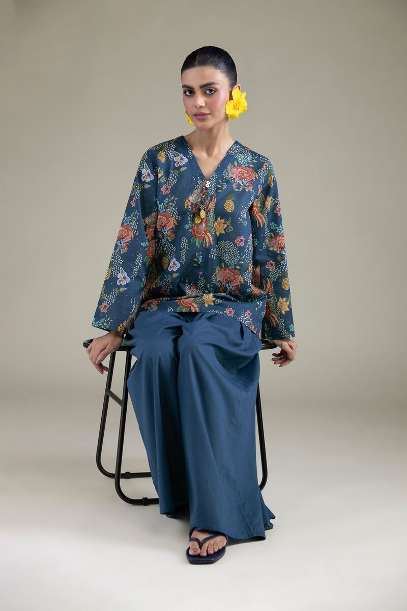 Embroidered | Cambric | Blue Cambric Shirt | GBP 25.00