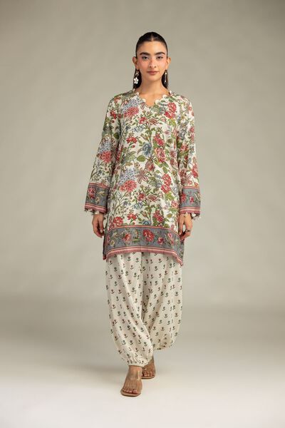 Printed | Raw Silk | Floral Silk Pants | GBP 30.00