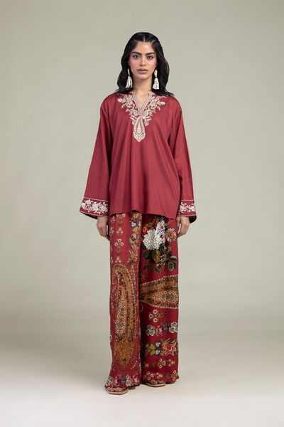 Embroidered | Viscose Crepe | Viscose Crepe Trousers | GBP 25.00