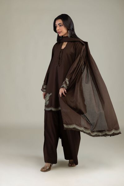 Embroidered | Cambric | Brown Cambric Pants | GBP 25.00