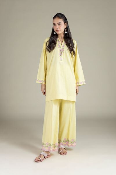 Embroidered | Textured Cambric | Floral Pants | GBP 30.00