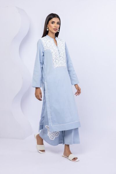 Embroidered | Crosshatch Poplin | Pants | GBP 17.00