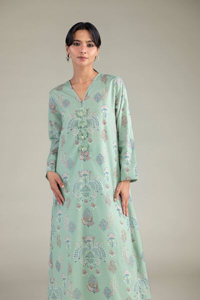 Cambric | Mint V-Neck Kurta | GBP 30.00