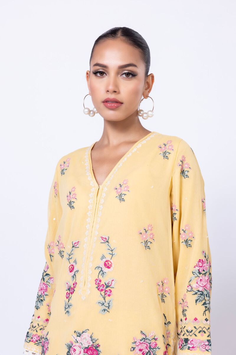 Embroidered | Polyester Crinkle Chiffon | Kurta | GBP 24.00