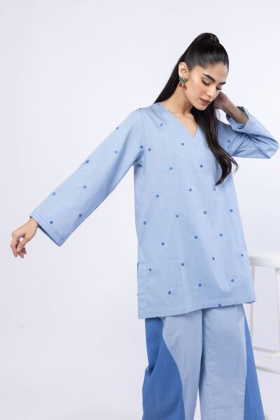 Embroidered | Crosshatch Poplin | Kurta | GBP 20.00