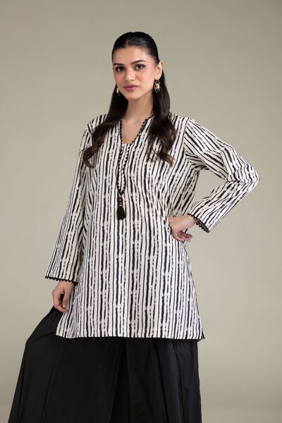 Printed | Cotton Viscose | White Cotton Kurta | GBP 30.00