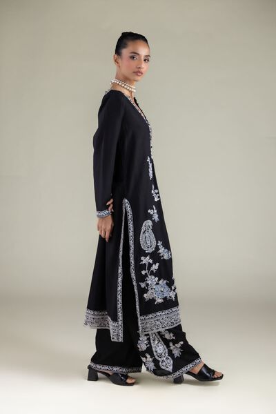 Embroidered | Raw Silk | Pants | GBP 25.00