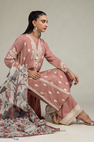 Embroidered  | Polyester Silk | Floral Silk Dupatta | GBP 20.00