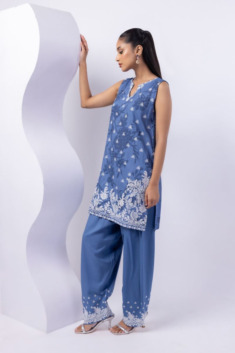 Embroidered | Crosshatch Raw Silk | Pants | GBP 25.00