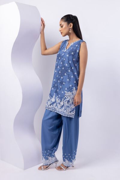 Embroidered | Crosshatch Raw Silk | Pants | GBP 25.00