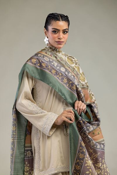 Printed | Polyester Silk | Floral Silk Dupatta | GBP 20.00