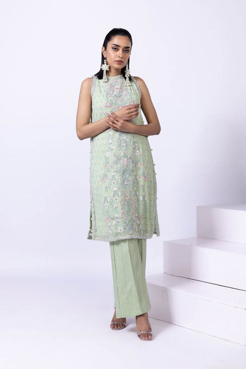 Embroidered | Polyester Crinkle Chiffon | Kurta | null