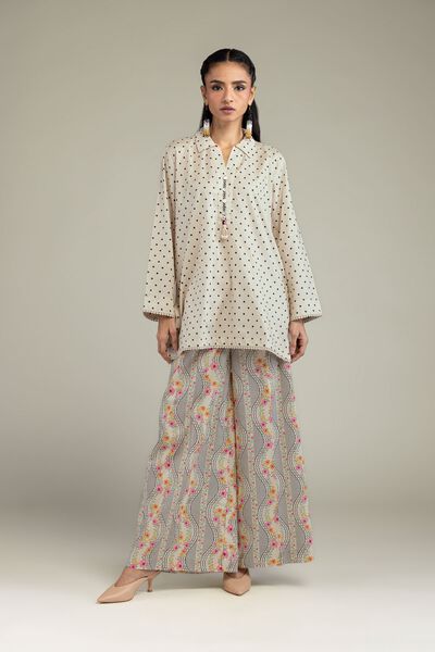 Printed | Cambric | Gray Floral Pants | GBP 25.00