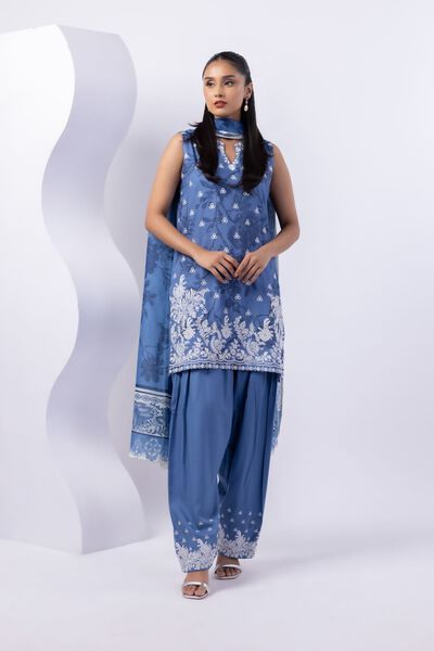 Embroidered | Crosshatch Raw Silk | Pants | GBP 25.00
