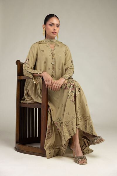 Embroidered | Raw Silk | 3 Piece Co-ord Set | GBP 130.00