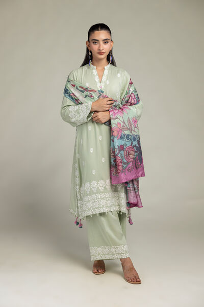 Embroidered | Raw Silk | Floral Silk Pants | GBP 20.00