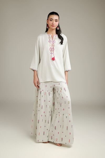 Embroidered | Viscose Crepe | Trousers | GBP 30.00