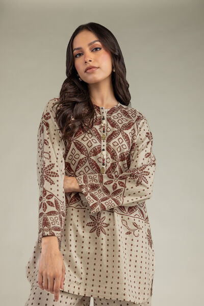 Printed | Cotton Dobby | Beige Cotton Kurta | GBP 20.00