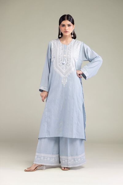 Embroidered | Textured Cotton | Tailored 2 Piece | Top and Bottom | GBP 60.00