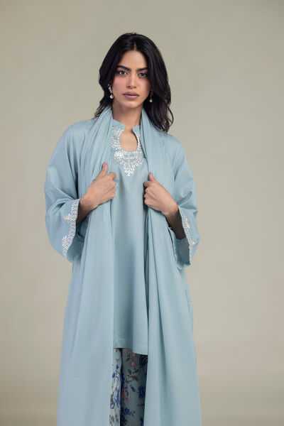 Embroidered | Lawn | Solid Blue Dupatta | GBP 25.00
