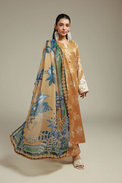 Embroidered | Satin | Tailored 3-Piece Set | GBP 60.00