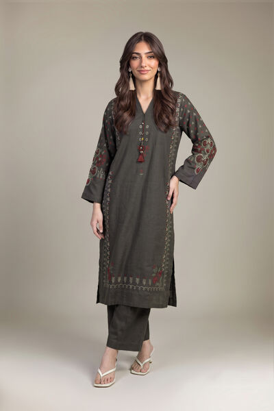 Embroidered | Heavy Textured Cotton | Pants | GBP 25.00