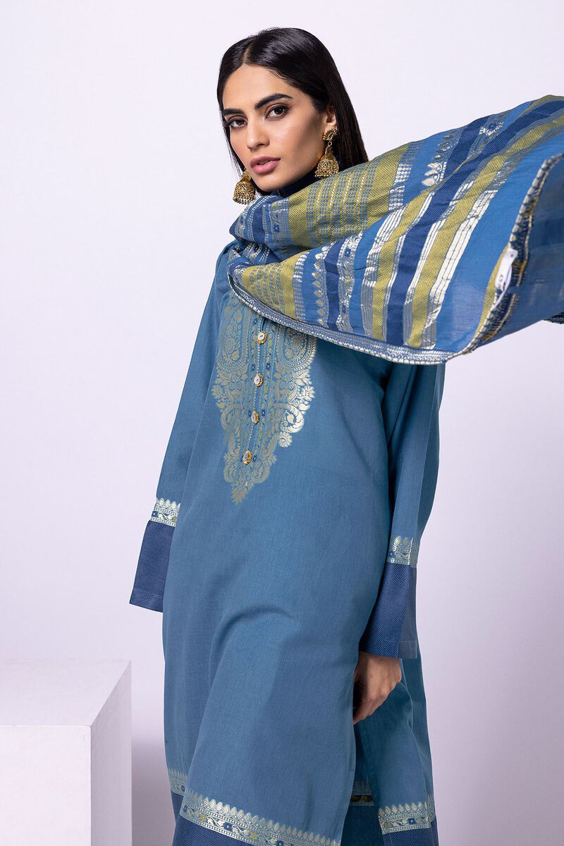 Dyed | Cotton Brosha Jacquard | Fabrics 3 Piece | null