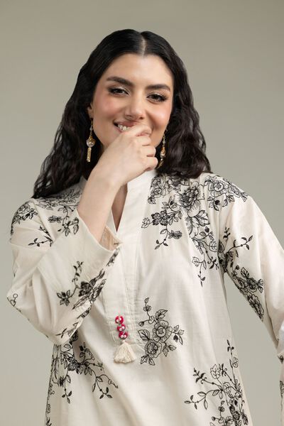 Embroidered | Cambric | Floral Longline Kurta | GBP 30.00