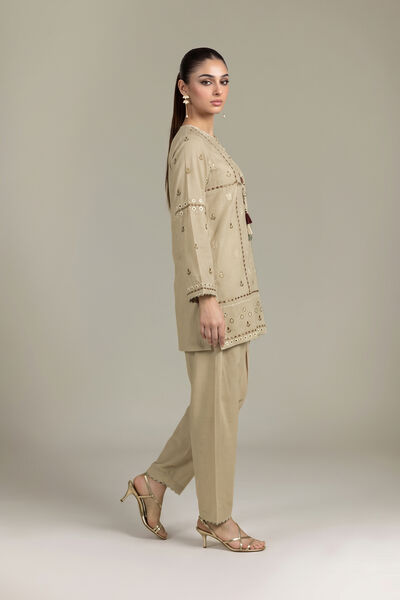 Embroidered | Raw Silk | Beige Silk Shalwar | GBP 35.00