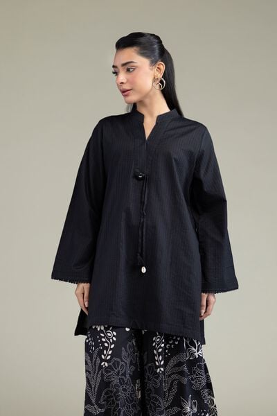 Printed | Cotton Dobby | Black Cotton Kurta | GBP 20.00