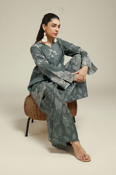 Embroidered | Satin | 2-Piece Tailored Set | GBP 45.00
